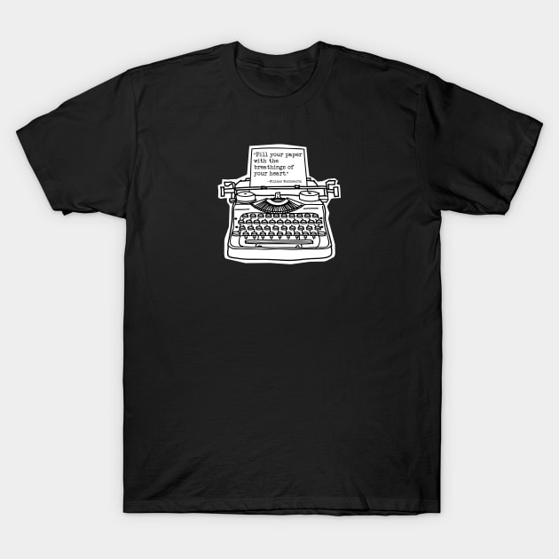 Wordsworth Fill Your Paper, White T-Shirt by Phantom Goods and Designs